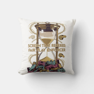 Screen Time Referee T Shirt, Fair Play Enforcer Cushion