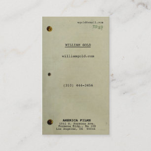 Screenplay Vintage Business Card