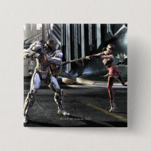 Screenshot: Cyborg vs Harley 15 Cm Square Badge