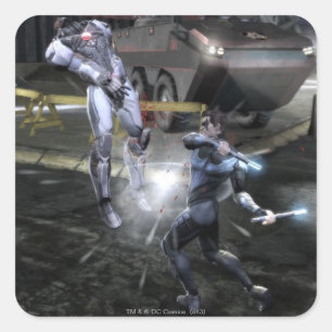 Screenshot: Cyborg vs Nightwing 3 Square Sticker