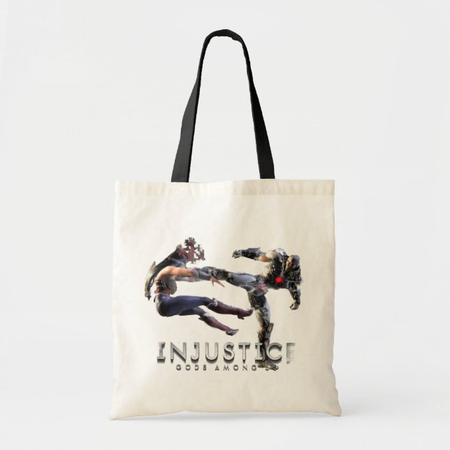 Screenshot: Wonder Woman vs Cyborg Tote Bag (Front)
