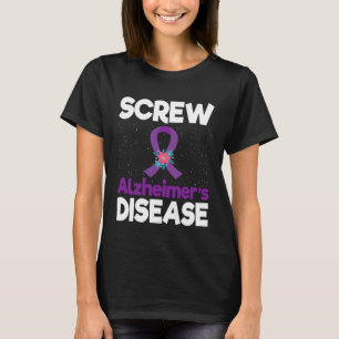 Screw Alzheimer s Disease Dementia Fighter Memorie T-Shirt