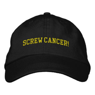 Screw Bladder/Bone Cancer Yellow Block Letters Embroidered Hat