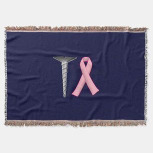 Screw Breast Cancer Throw Blanket