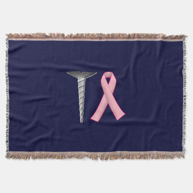 Screw Breast Cancer Throw Blanket (Front)