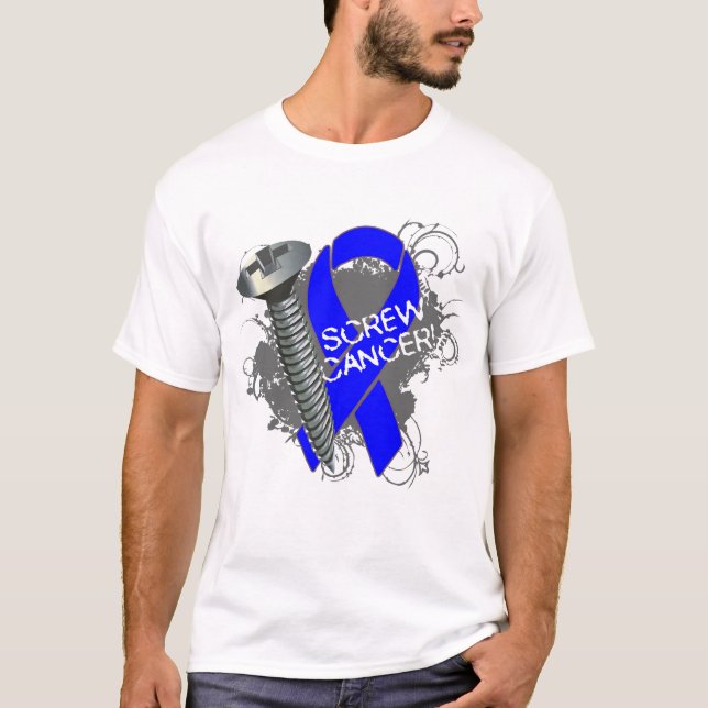 Screw Cancer - Grunge Colon Cancer T-Shirt (Front)