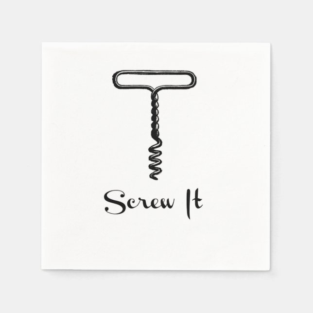 Screw It Wine Cork Party Napkins (Front)