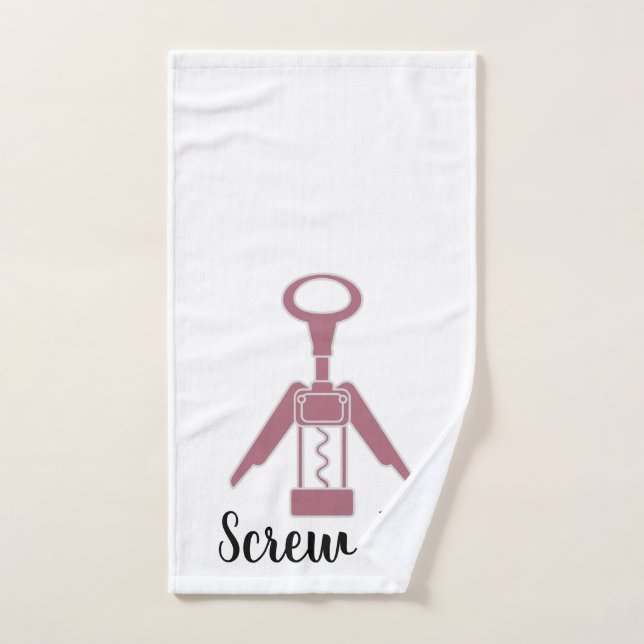 "Screw It" Wine Opener Kitchen Hand Towel (Hand Towel)