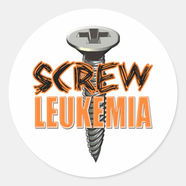 Screw Leukaemia Classic Round Sticker (Front)