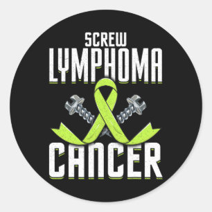 Screw Lymphoma Cancer Lime Awareness Ribbon Fight Classic Round Sticker