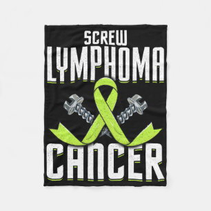 Screw Lymphoma Cancer Lime Awareness Ribbon Fight Fleece Blanket