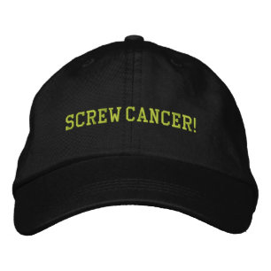 Screw Lymphoma Cancer Lime Block Letters Embroidered Hat