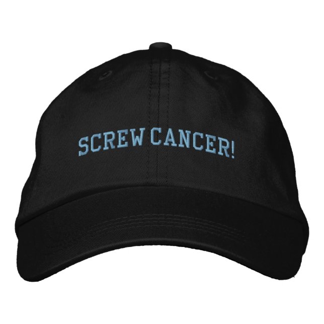 Screw Prostate Cancer Lt. Blue Block Letters Embroidered Hat (Front)