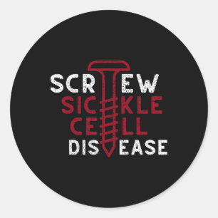 Screw Sickle Cell Disease Vintage Screw Retro Canc Classic Round Sticker