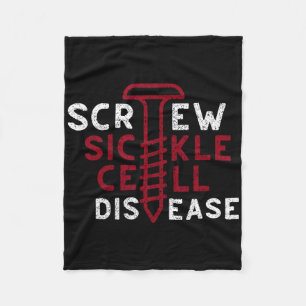 Screw Sickle Cell Disease Vintage Screw Retro Canc Fleece Blanket