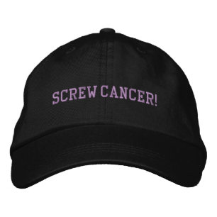 Screw Testicular Cancer Orchid Block Letters Embroidered Hat