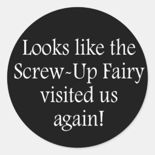 Screw Up Fairy Classic Round Sticker