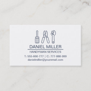 Screwdriver Wire Cutter Spanner Outline Handyman Business Card