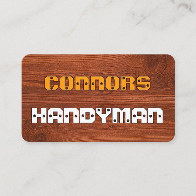 Screwed In Panel Handyman Name Business Card (Front)