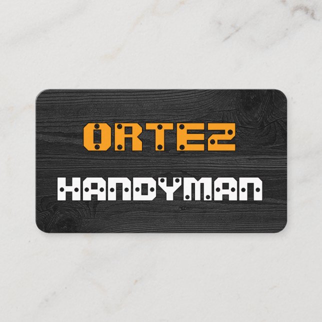 Screwed In Panel Your Name Business Card (Front)