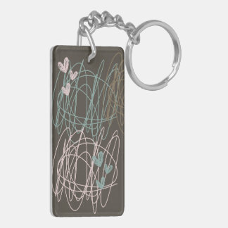 Scribble and hearts- Work in Progress Key Ring