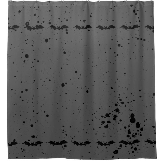 Scribble Bat Shower Curtain (Front)