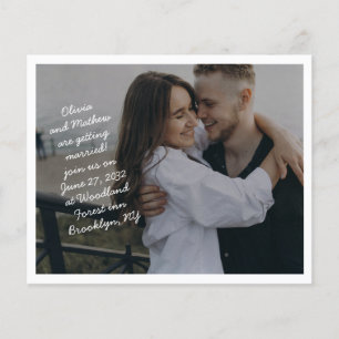 Scribble Casual Handwritten Monogram Photo Wedding