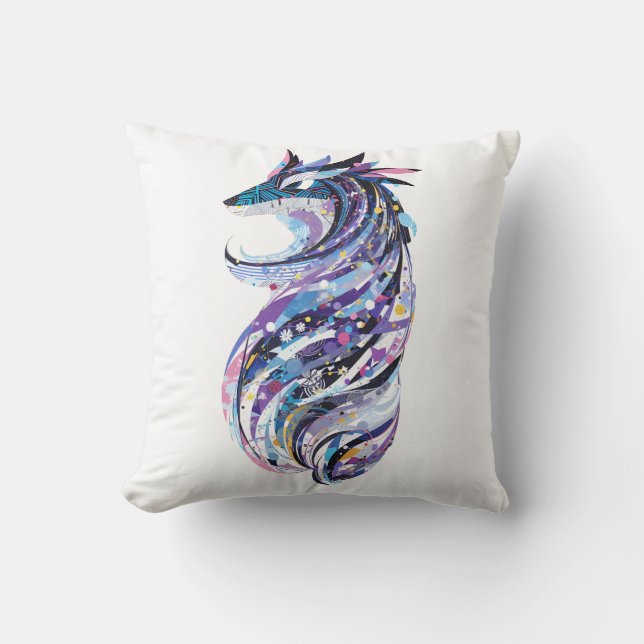 scribble design of a wolf cushion (Front)