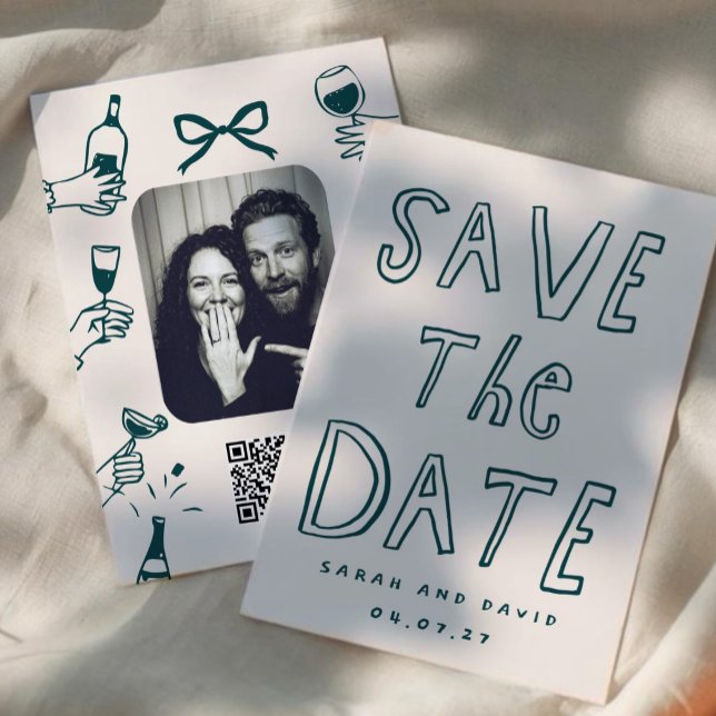Scribble Funny Doodle Save the date Invitation (Creator Uploaded)