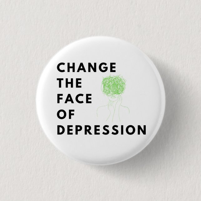 Scribble Head_ChangetheFaceofDepression 3 Cm Round Badge (Front)