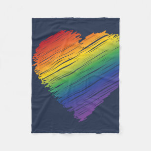 Scribble heart fleece blanket