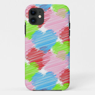 scribble-hearts iPhone 11 case