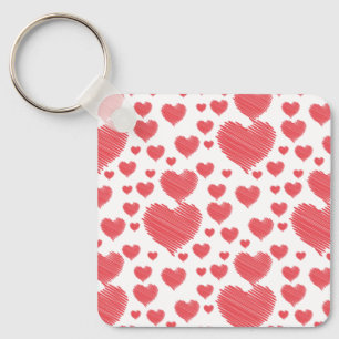 Scribble Hearts Key Ring