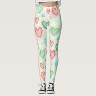 Scribble Hearts & Stars Leggings