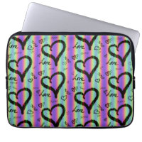 Scribble Love Xoxo Heart Stripe Electronics Bag