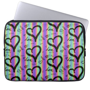 Scribble Love Xoxo Heart Stripe Electronics Bag