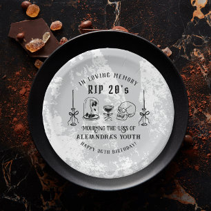 Scribble RIP 20s Death to My Youth 30th Birthday Paper Plate