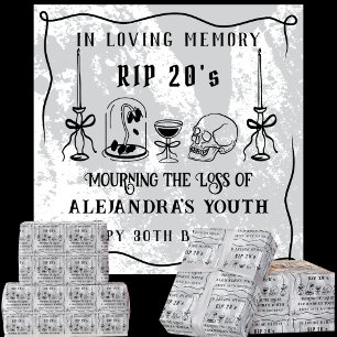 Scribble RIP 20s Death to My Youth 30th Birthday Wrapping Paper