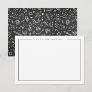 Scribble Science Teacher Doodle Black & White Card