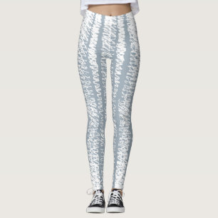 Scribble Seamless Abstract Pattern Grey Leggings