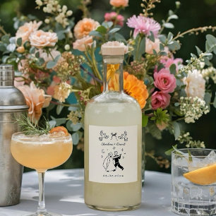 Scribble Sketch Wedding Bottle Sticker