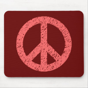 Scribble Stencilled Peace Symbol Mouse Pad