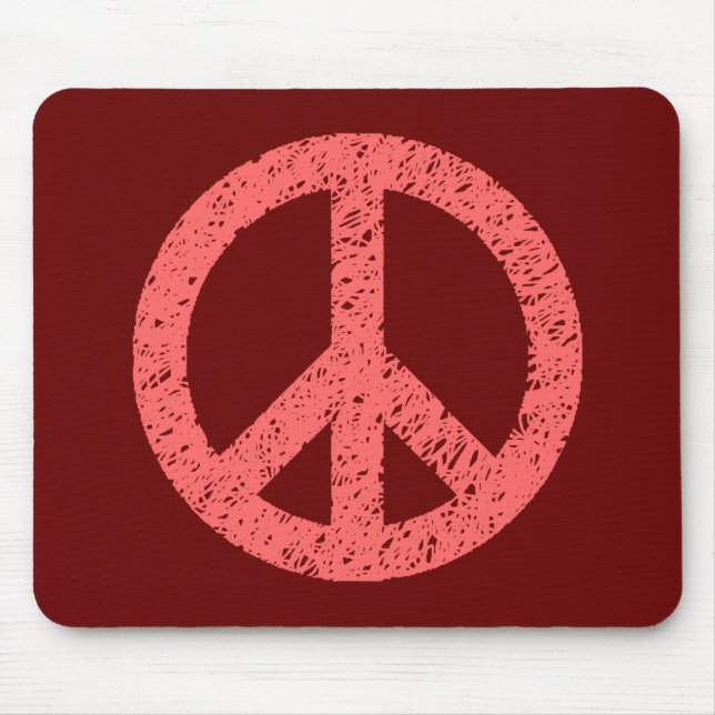 Scribble Stencilled Peace Symbol Mouse Pad (Front)