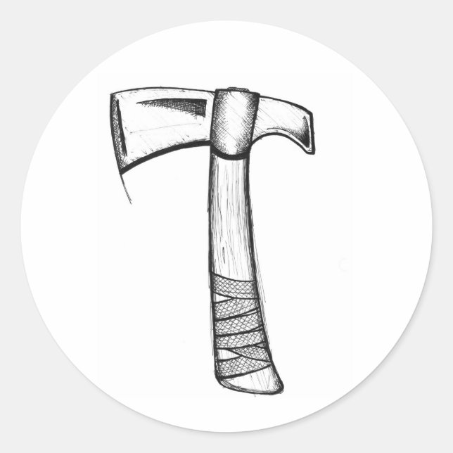 Scribble Tomahawk Sticker (Front)