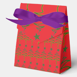 Scribble Tree + Star Red  Favour Box
