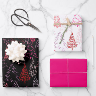 Scribble Trees - Assorted Wrapping Paper Sheets