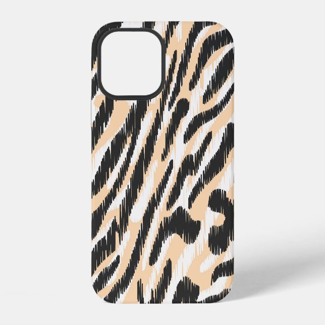 Scribble Zebra Leopard: Vintage Fur iPhone Case (Back)