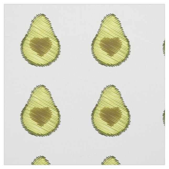Scribbled Avocado Love Fabric (Swatch)