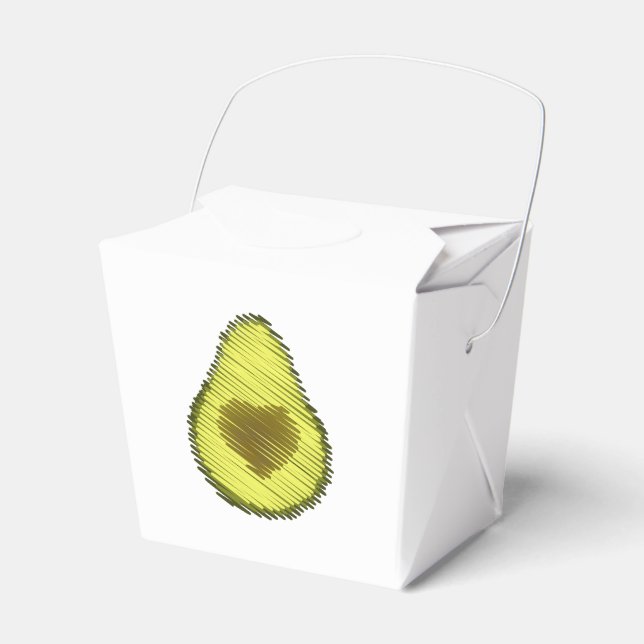 Scribbled Avocado Love Favour Box (Front Side)