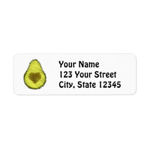 Scribbled Avocado Love Return Address Label